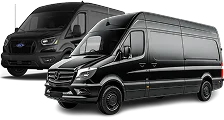 A black business Sprinter van