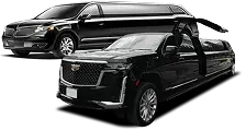 A black stretch limousine
